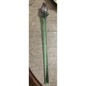 Purple Glass Rose Sculpture Blown Ornament Glass Flower for Vase Decor 13 Inche